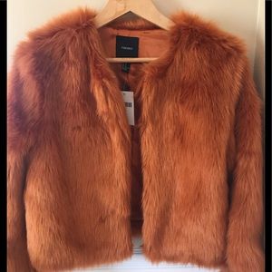 NWT Forever 21 Faux Fur Cropped Jacket Medium
